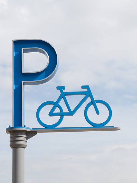 istock bicycle parking sign against the sky 538858787