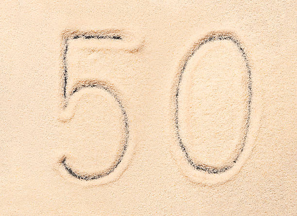 istock 50 number written on beach sand 538861052