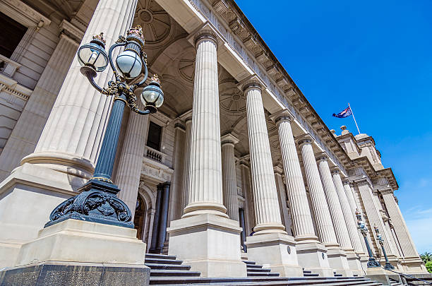 parlamento di victoria , melbourne , australia - building exterior built structure melbourne city foto e immagini stock