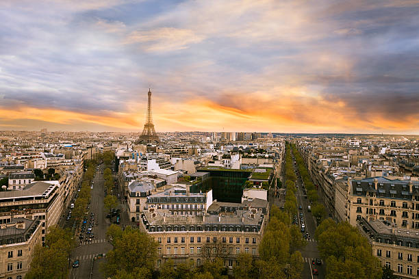 istock Eiffel Tower and Paris skyline at sunset 538862544
