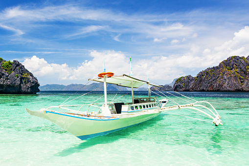 Filipino boat in the sea, El Nido, Philippines