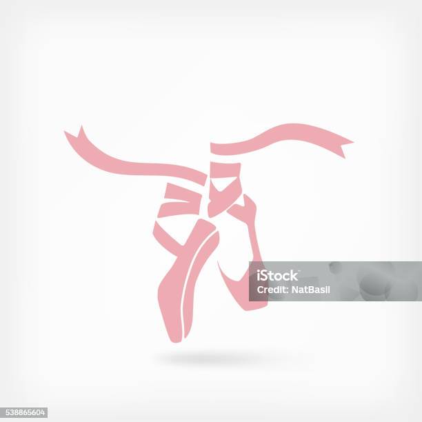 Pink Ballet Pointes Dance Studio Symbol Stock Illustration - Download Image Now - Ballet, Dancing, Shoe