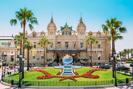 Monte Carlo, Monaco - June 28, 2015: Grand casino in Monte Carlo in Monaco. French Riviera