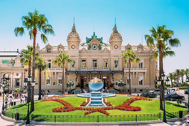 Grand casino in Monte Carlo in Monaco. Monte Carlo, Monaco - June 28, 2015: Grand casino in Monte Carlo in Monaco. French Riviera monaco stock pictures, royalty-free photos & images