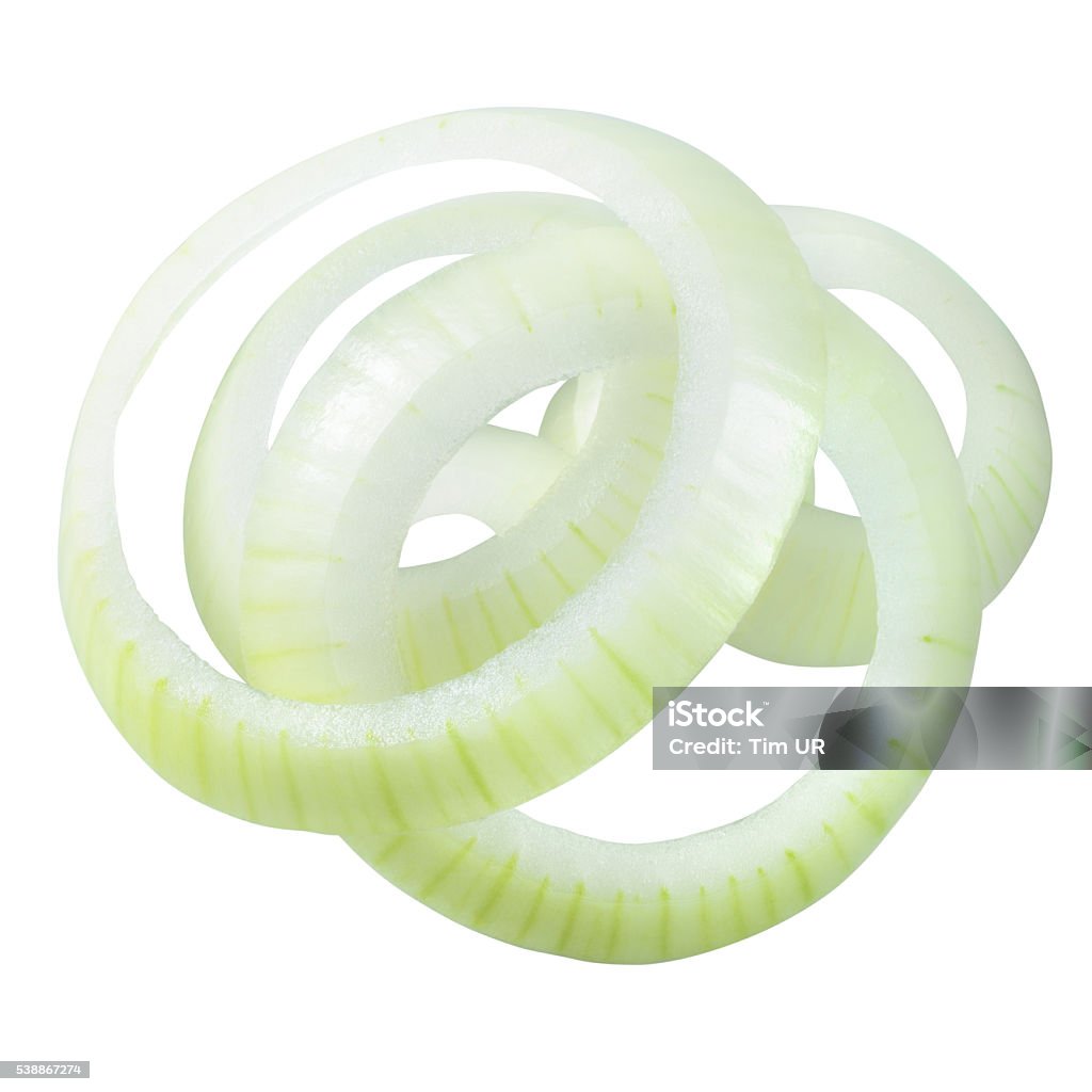 Onion slices isolated. With clipping path. Onion Stock Photo