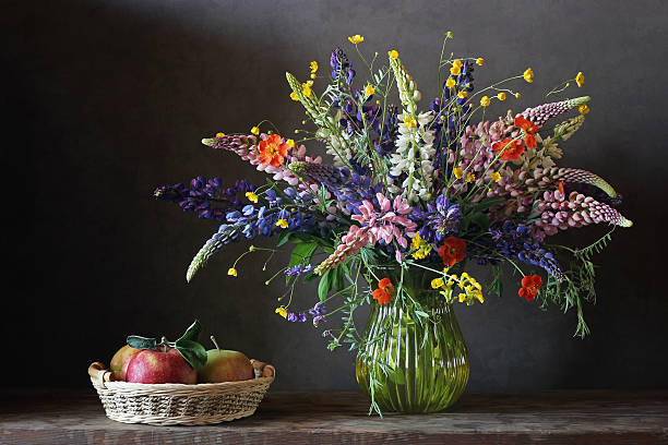 istock Still life bouquet with lupine and buttercups 538867424