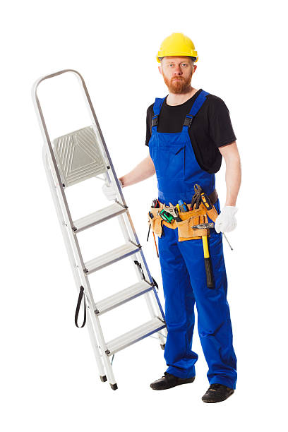 istock Man builder in the jumpsuit, isolated 538867480