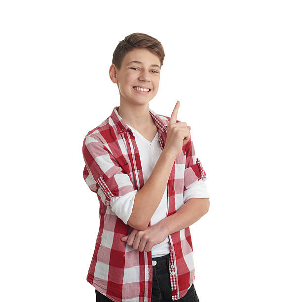 istock Cute teenager boy over white isolated background 538867894