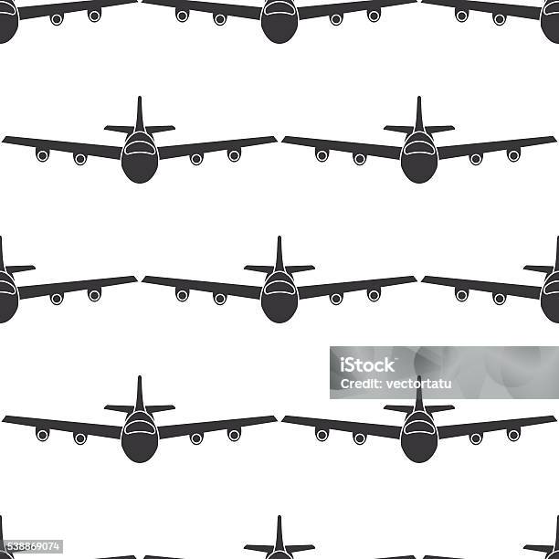Flat Airplane Seamless Pattern Stock Illustration - Download Image Now ...