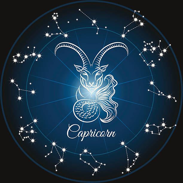 ilustraciones, imágenes clip art, dibujos animados e iconos de stock de capricornio signo zodíaco - cabra