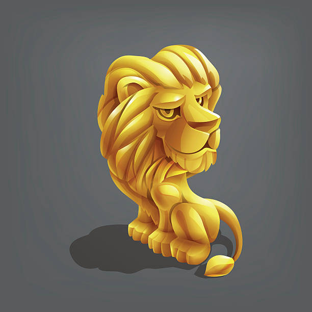 istock Reward cartoon golden lion. Vector illustration. 538872084