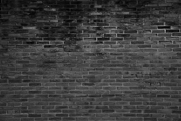 black grunge brick wall texture background stock photo