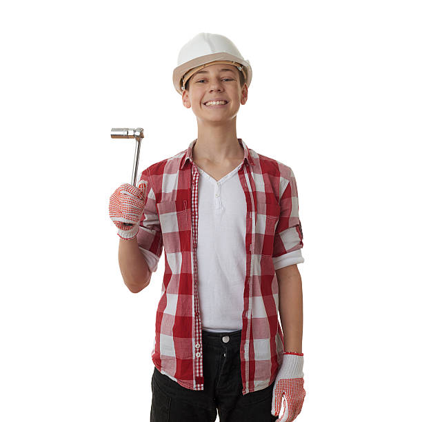 istock Cute teenager boy over white isolated background 538876526