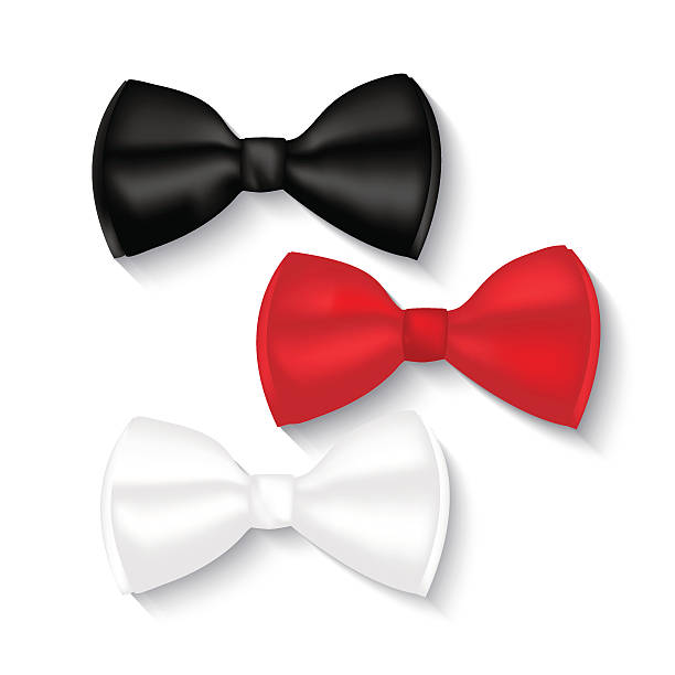istock illustration of bow ties, white, black and red 538878487