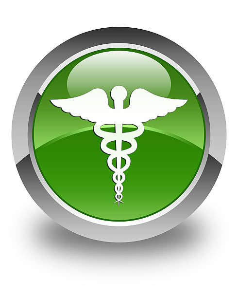 Medical icon glossy soft green round button
