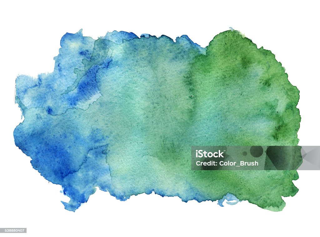 Aquarelle bleu vert des taches de peinture - Illustration de Aquarelle sur papier libre de droits