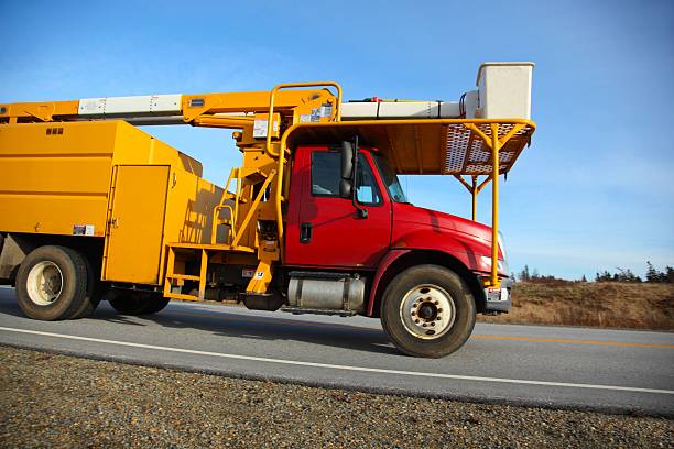 istock Bucket truck on a highway 538880421