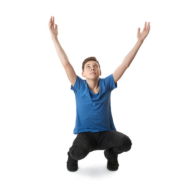 istock Cute teenager boy over white isolated background 538881564
