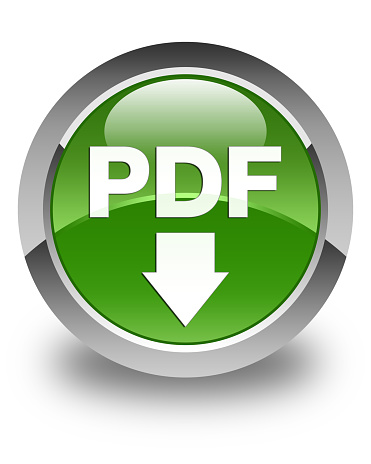 PDF download icon glossy soft green round button