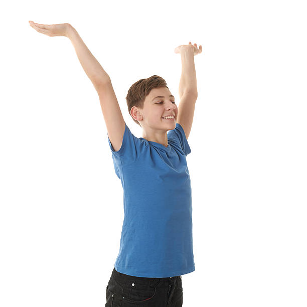 istock Cute teenager boy over white isolated background 538882528