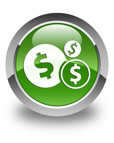 Finances (dollar sign) icon glossy soft green round button
