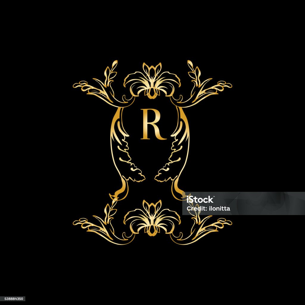 Stylish And Elegant Monogram Design Template With Letter R Vector ...