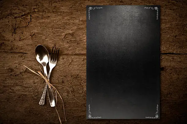 Photo of Vintage slate chalkboard template menu