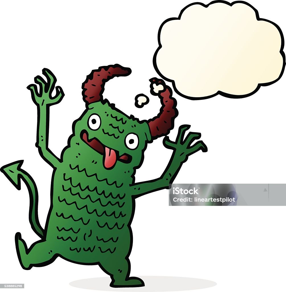 Demon Think Cartoon Demon With Thought Bubble Stock Illustration - Download Image ...