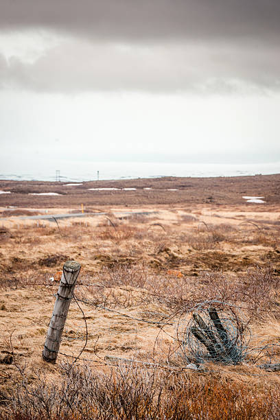 istock Barb wire on a fence in cloudy weather 538886892