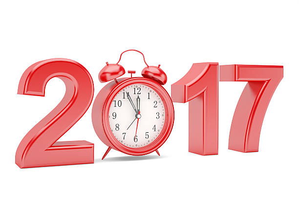 despertador 2017 - new years eve clock the end new years day - fotografias e filmes do acervo