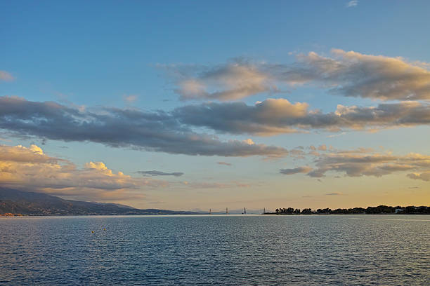 istock Sunset over The cable bridge between Rio and Antirrio, Greece 538889546