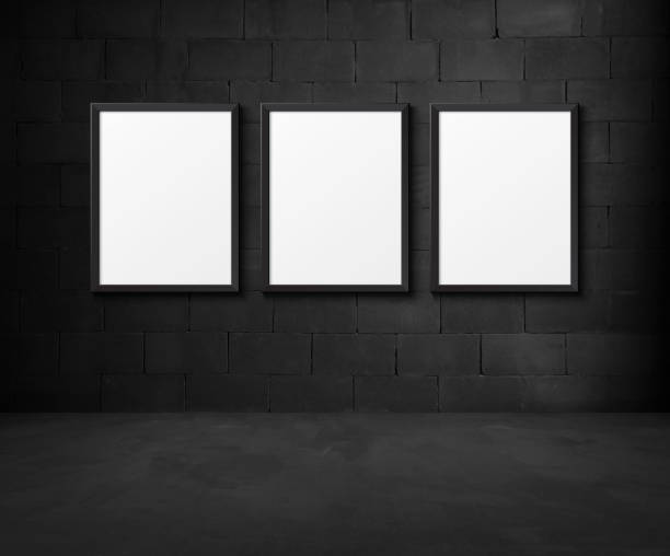istock Black brick room interior design with a poster 538891922