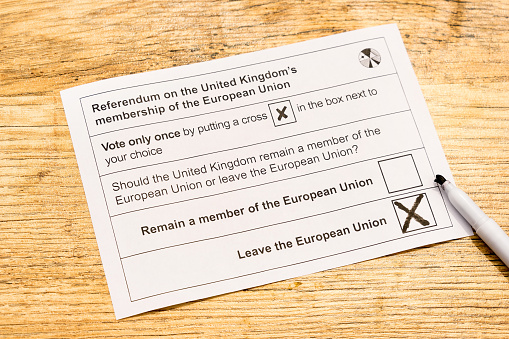 Ballot paper for the United Kingdom referendum on European Union membership