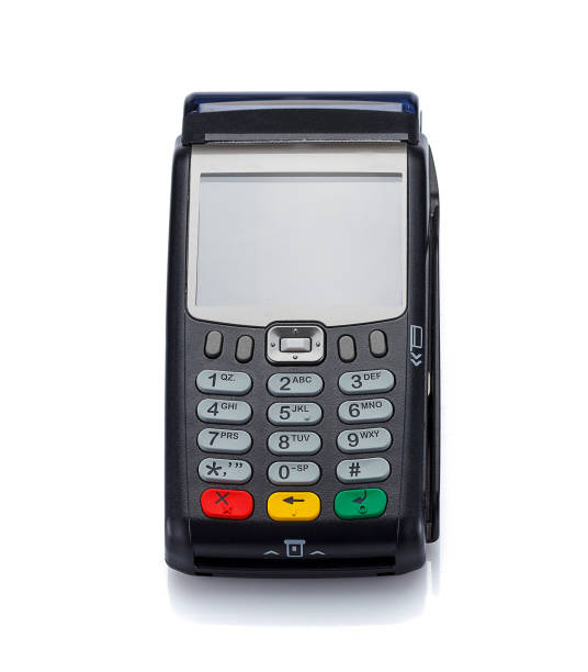 istock Credit card machine isolated on white background 538896666
