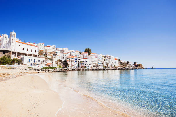 Andros island, Cyclades, Greece Capital of Andros, Greece andros island stock pictures, royalty-free photos & images