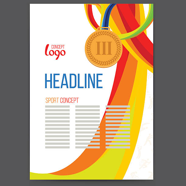 vektor sport awards bronzová medaile na pozadí - mezinárodní multisportovní akce stock ilustrace