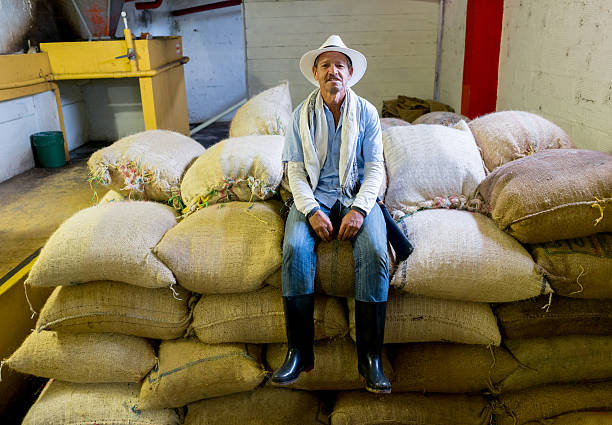 istock Man working at a Colombian coffee farm 538900002