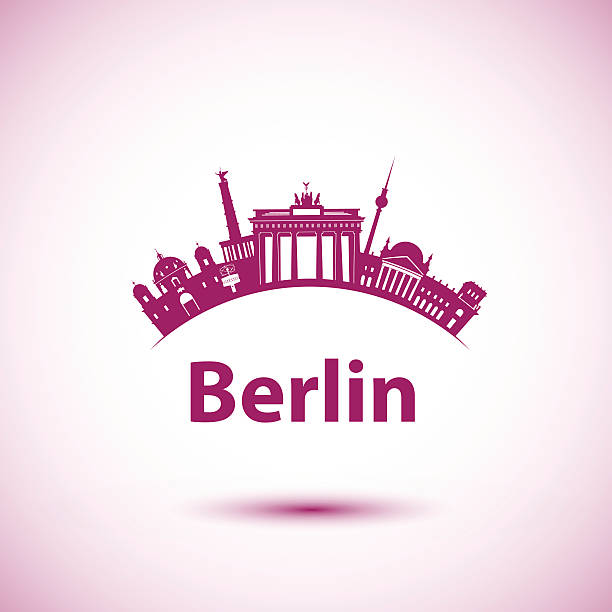 vektor-silhouette des berlin - berlin alexanderplatz stock-grafiken, -clipart, -cartoons und -symbole