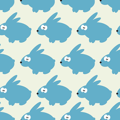 Blue Rabbit Pattern Desktop Background Seamless Pattern With Blue Rabbit On Grey Background Stock Illustration ...