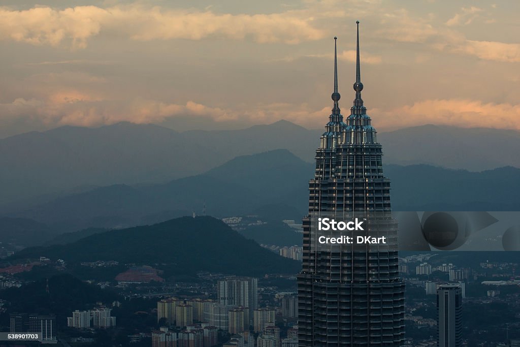 Petronas Towers Petronas Towers. Kuala Lumpur, Malaysia. Grain added 2015 Stock Photo