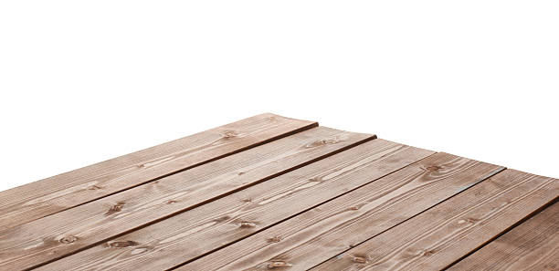 istock Dark brown paint coated wooden boards 538902726