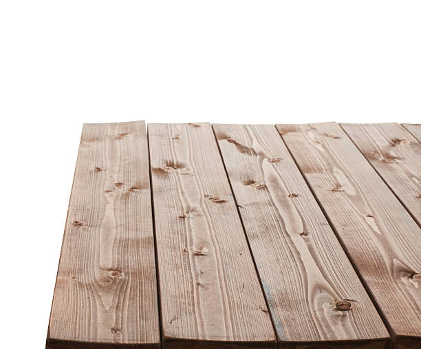 istock Dark brown paint coated wooden boards 538902828
