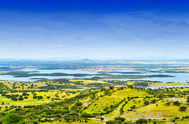 Beautiful landscape near Monsaraz, Alentejo,Portugal stock photo