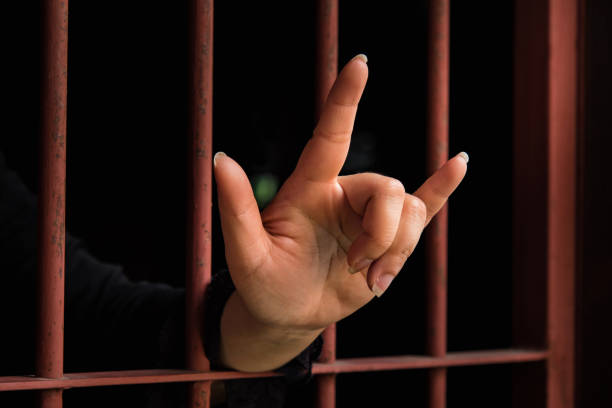 istock Muslim woman hand in jail 538906900