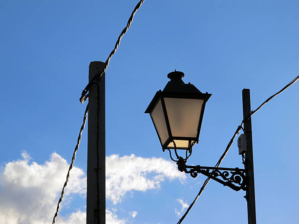 lamp light and cable - fotografia de stock