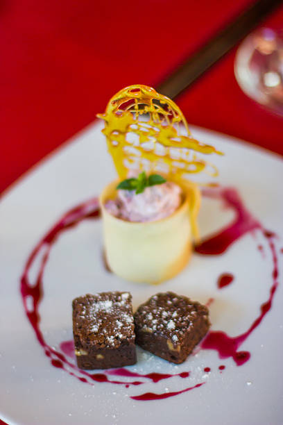 istock Brownie and vanilla ice cream macro shot 538914673