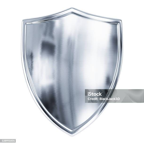 Silver Shield Stock Photo - Download Image Now - Shield, Silver Colored, Silver - Metal