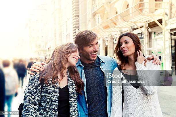 Happy Friends In Istanbul Stock Photo - Download Image Now - 2015, Adult, Cheerful