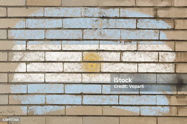 Flag Of Argentina On Grunge Brick Wall Painted With Chalk Stock Photo - Download Image Now