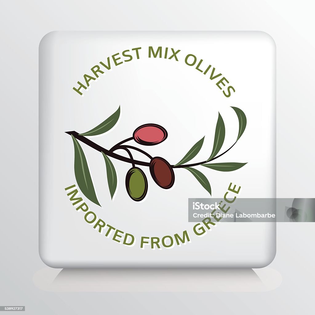 Square Icon With Olive Branch 2015 stock vector